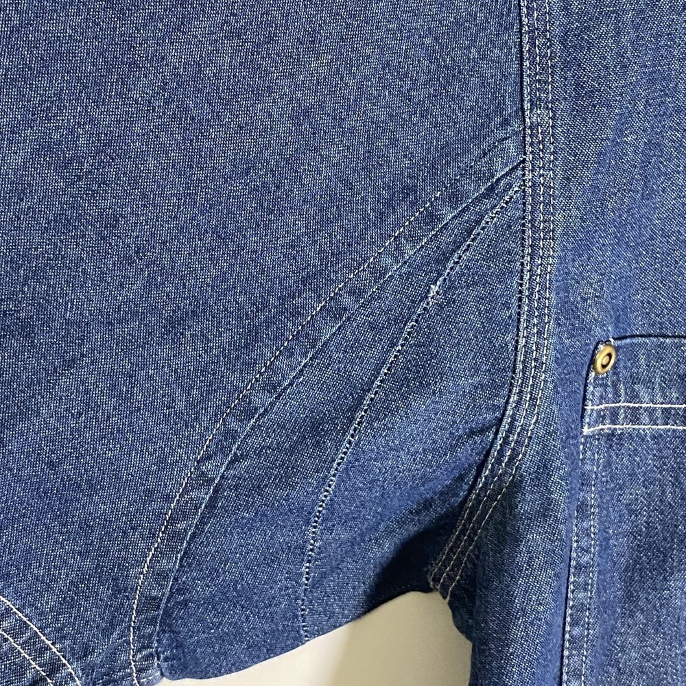 Brazos Shirt Mens Medium Blue Denim Short Sleeve Button Up Workwear Pockets - Picture 6 of 16